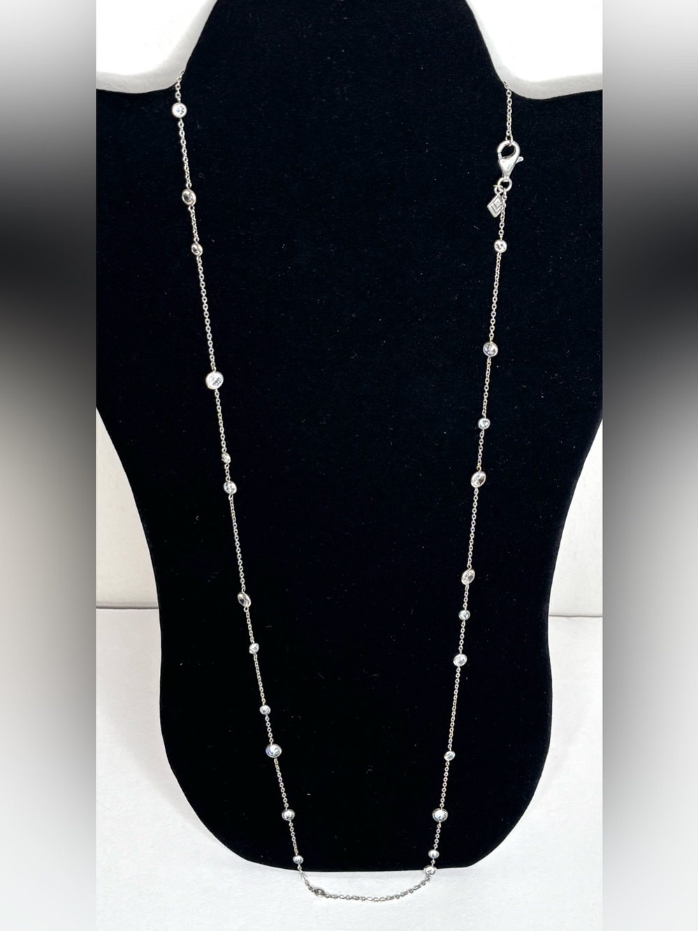 SILPADA STERLING SILVER CUBIC ZIRCONIA NECKLACE (RETIRED “SCATTERED STARS”)